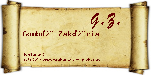 Gombó Zakária névjegykártya